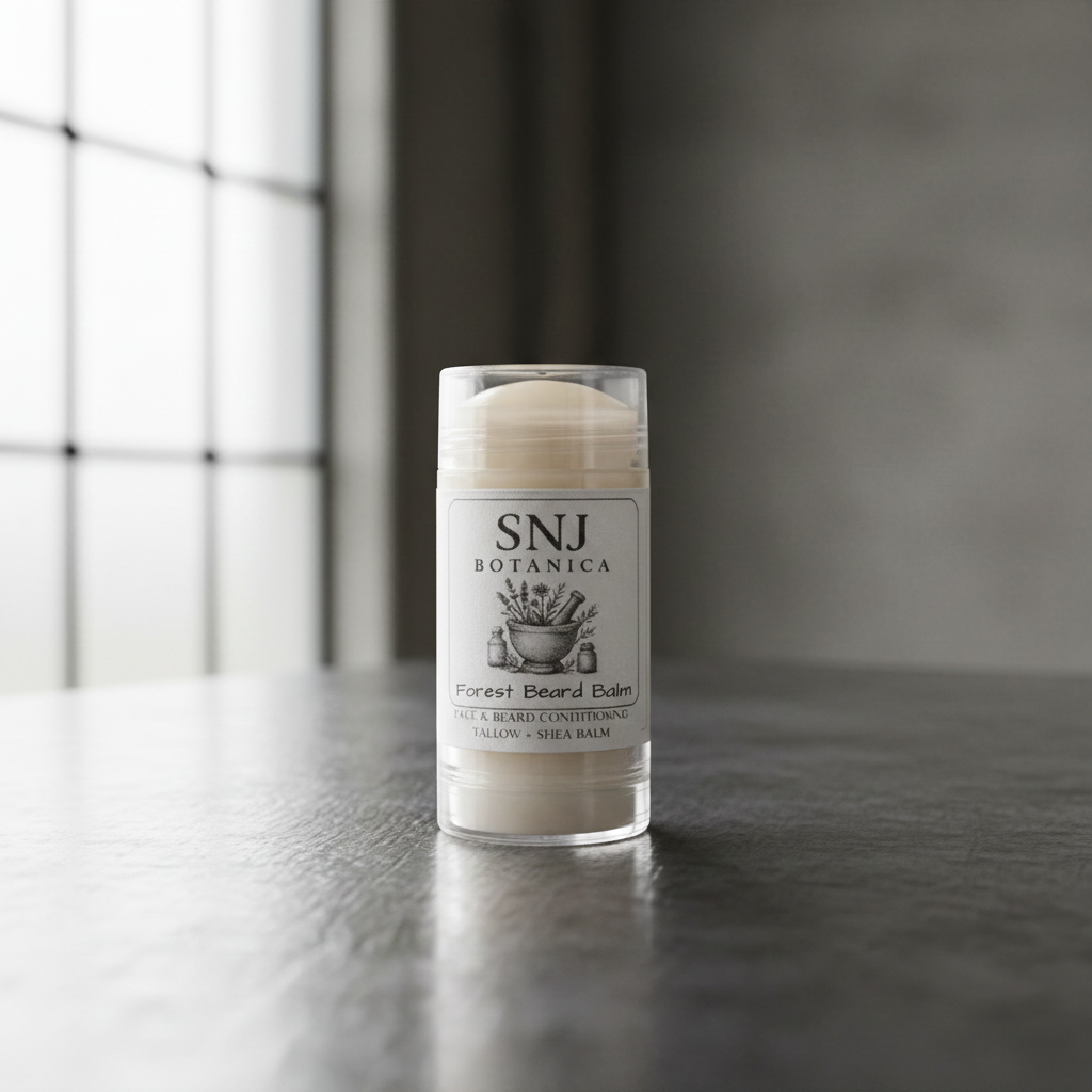 Forest Beard Balm- Tallow + Juniper, Pine & Sandalwood| SNJ Botanica