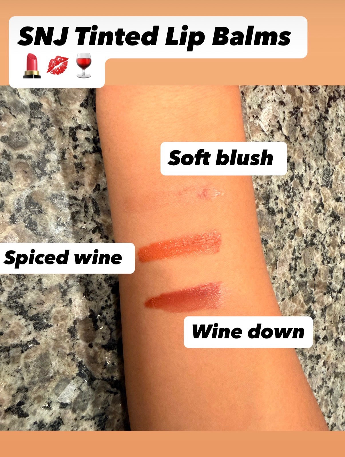 SNJ Wine Down Tinted Lip Balm- Tallow, Plant Butters + Natural Tint