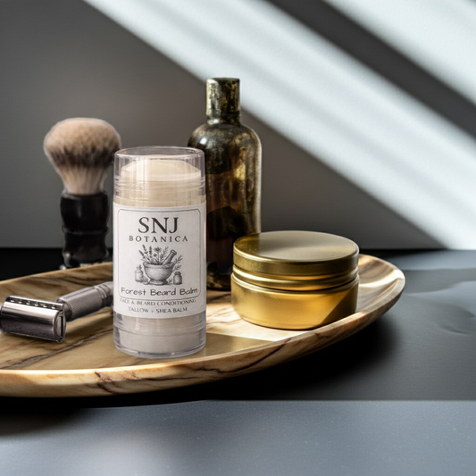 Forest Beard Balm- Tallow + Juniper, Pine & Sandalwood| SNJ Botanica